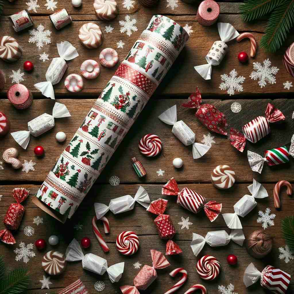 Candy Christmas Wrapper Paper